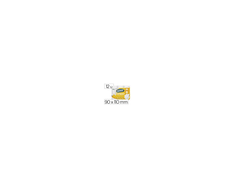 Papel higienico amoos 2 capas 110 mm diametro x 90 mm alto 30 gr/m2 paquete de 12 rollos
