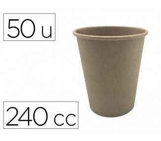 Vaso termico carton kraft 240 cc paquete de 50 unidades