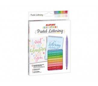 Rotulador alpino pastel lettering doble punta estuche de 12 unidades colores surtidos