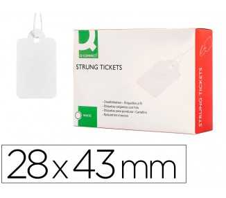 Etiquetas colgantes q-connect 28x43 mm caja de 500 unidades