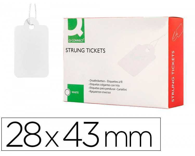 Etiquetas colgantes q-connect 28x43 mm caja de 500 unidades