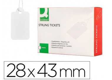 Etiquetas colgantes q-connect 28x43 mm caja de 500 unidades