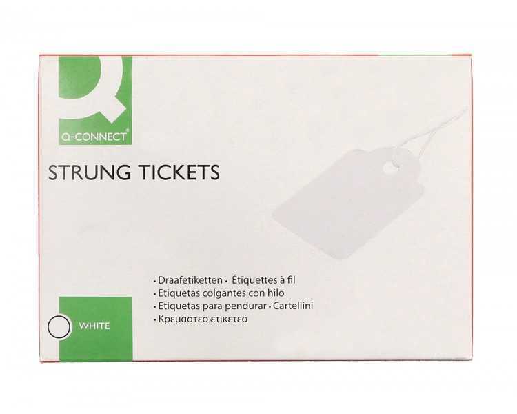 Etiquetas colgantes q-connect 28x43 mm caja de 500 unidades