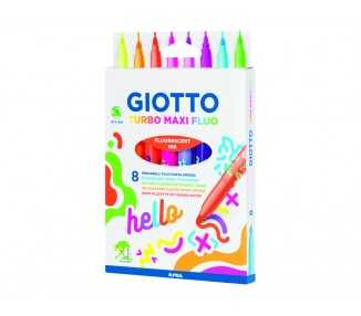 Rotulador giotto turbo maxi fluo caja de 8 unidades colores surtidos