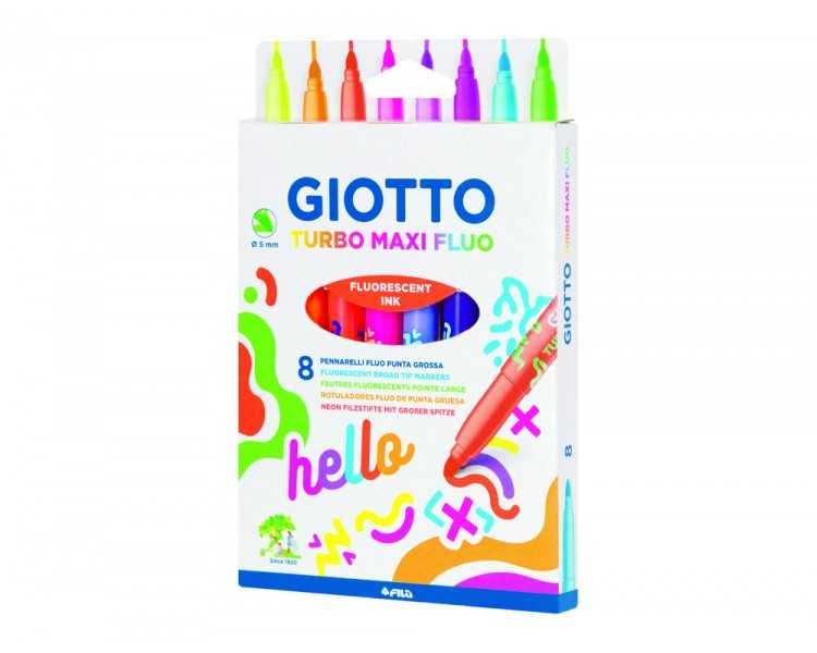 Rotulador giotto turbo maxi fluo caja de 8 unidades colores surtidos