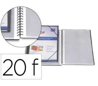 Carpeta pardo escaparate con espiral 20 fundas folio personalizable color negra