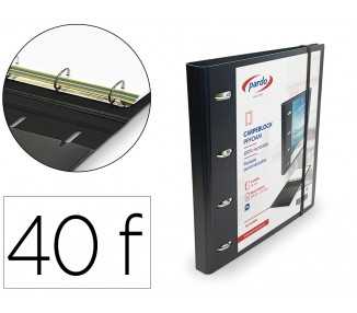 Carpeta con recambio pardo polipropileno foam personalizable 4 anillas 35 mm negro