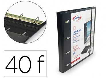 Carpeta con recambio pardo polipropileno foam personalizable 4 anillas 35 mm negro