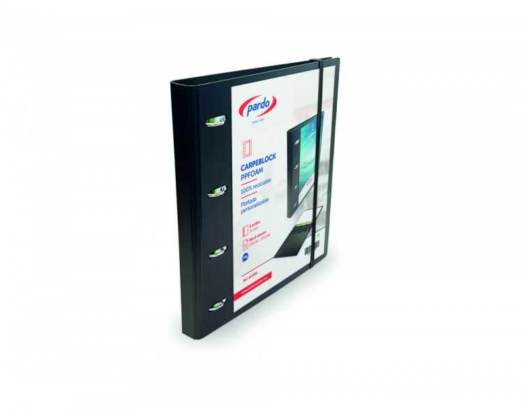 Carpeta con recambio pardo polipropileno foam personalizable 4 anillas 35 mm negro