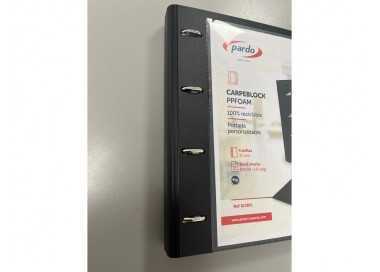 Carpeta con recambio pardo polipropileno foam personalizable 4 anillas 35 mm negro