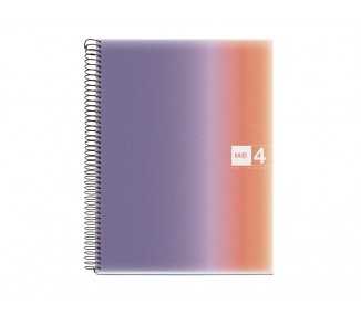 Cuaderno espiral miquelrius din a4 120 hojas 70 gr cuadro 5 mm tapa polipropileno aurora provence