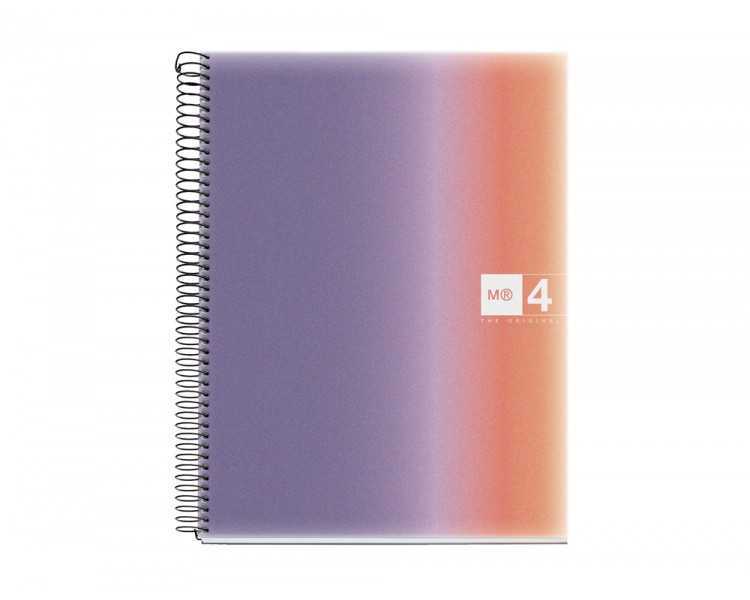 Cuaderno espiral miquelrius din a4 120 hojas 70 gr cuadro 5 mm tapa polipropileno aurora provence