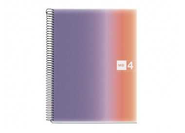 Cuaderno espiral miquelrius din a4 120 hojas 70 gr cuadro 5 mm tapa polipropileno aurora provence