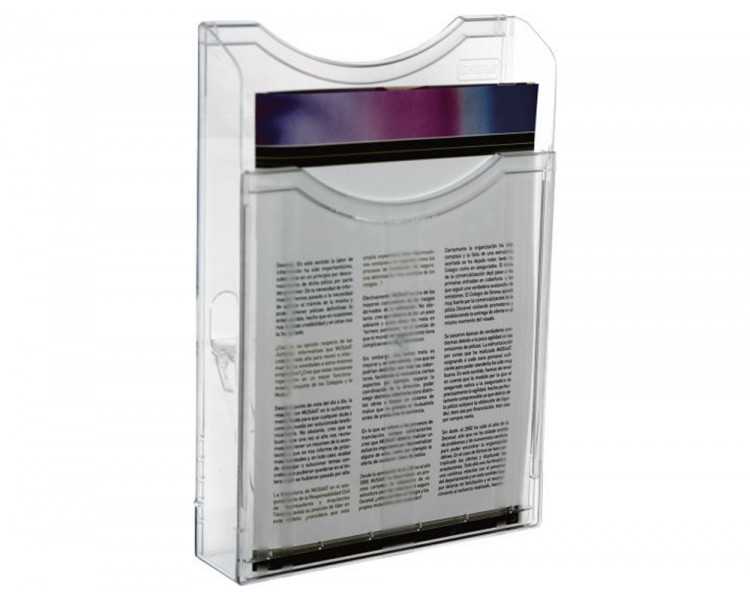 Expositor mural archivo 2000 din a4 vertical 1 compartimento cristal transparente 300x235x35 mm