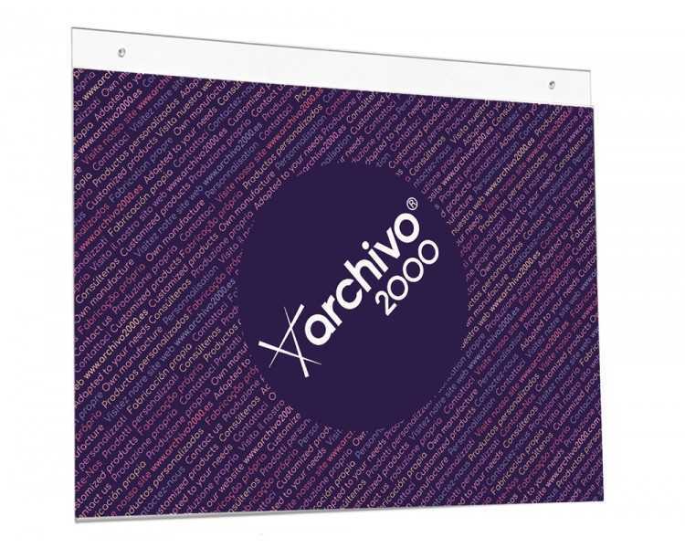 Expositor mural archivo 2000 din a3 horizontal con taladros espesor 2 mm cristal transparente 420x325 mm