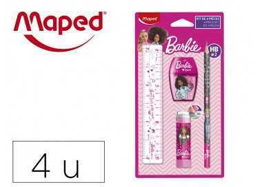 Mini set papeleria maped barbie 4 piezas