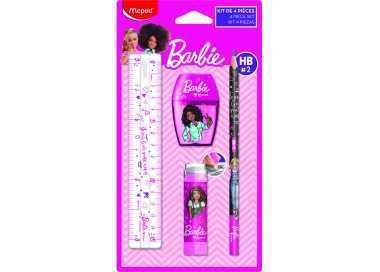 Mini set papeleria maped barbie 4 piezas Mini set papeleria maped barbie 4 piezas