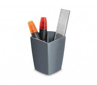 Cubilete portalapices cep mineral plastico color gris 75x75x95 mm