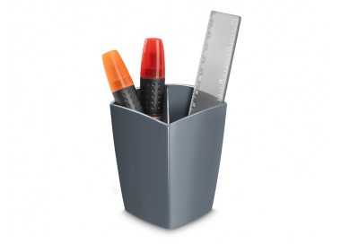 Cubilete portalapices cep mineral plastico color gris 75x75x95 mm