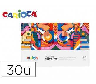 Rotulador carioca plus prisma fiber-tip de punta de fibra caja premium de 30 unidades colores surtidos