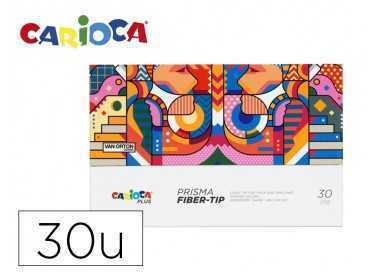 Rotulador carioca plus prisma fiber-tip de punta de fibra caja premium de 30 unidades colores surtidos