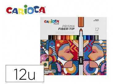 Rotulador carioca plus prisma fiber-tip de punta de fibra caja de 12 unidades colores surtidos