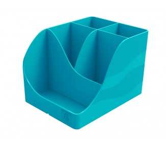 Cubilete portalapices exacompta wave skandi plastico reciclado color azul pacifico