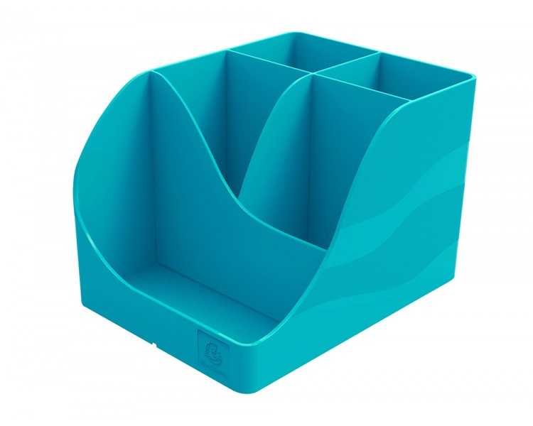 Cubilete portalapices exacompta wave skandi plastico reciclado color azul pacifico