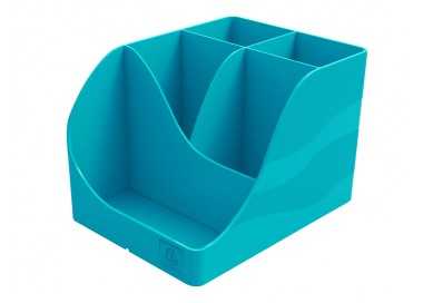 Cubilete portalapices exacompta wave skandi plastico reciclado color azul pacifico