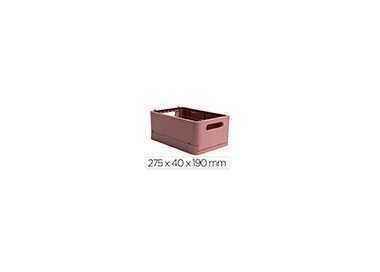 Caja multiusos exacompta smart case din a5+ plastico reciclado plegable color rosa viejo 275x40x190 mm Caja multiusos exacompta smart case din a5+ plastico reciclado plegable color rosa viejo 275x40x190 mm