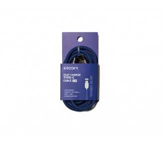 Cable groovy usb 2.0 a usb c apple lightning longitud 1 mt silicona color azul cobalto