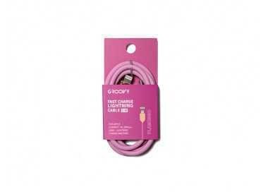 Cable groovy usb 2.0 a usb c apple lightning longitud 1 mt silicona color rosa flamenco