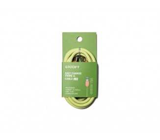 Cable groovy usb 2.0 tipo c a tipo c longitud 1 mt silicona color verde te