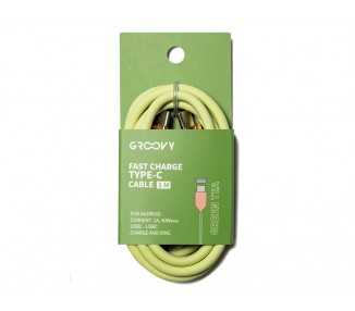 Cable groovy usb 2.0 a usb c apple lightning longitud 1 mt silicona color verde te