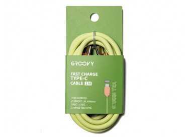 Cable groovy usb 2.0 a usb c apple lightning longitud 1 mt silicona color verde te