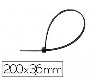Brida q-connect color negro 200x3,6 mm bolsa de 100 unidades