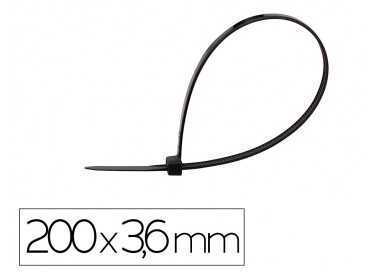 Brida q-connect color negro 200x3,6 mm bolsa de 100 unidades