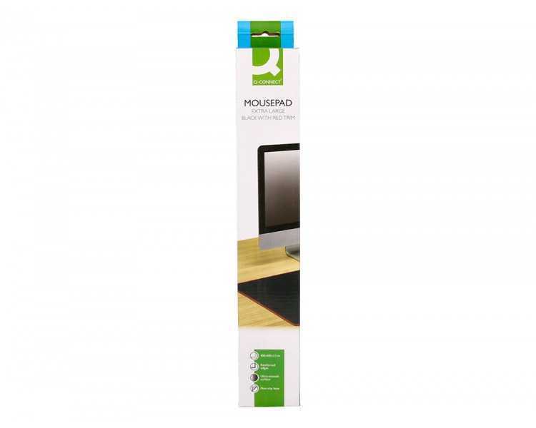 Alfombrilla para raton q-connect xxl negra con borde rojo 900x400 mm