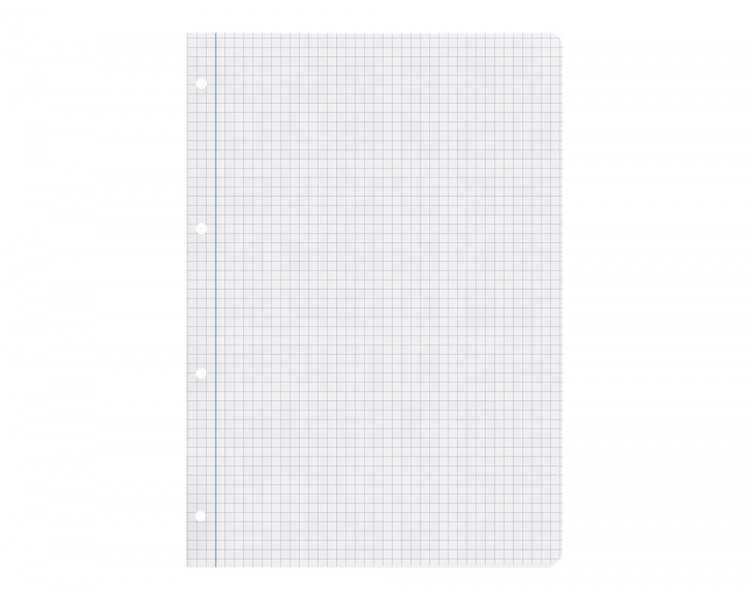 Recambio liderpapel a4 100 hojas papel reciclado 100% 80g/m2 cuadro 4mm con margen 4 taladros