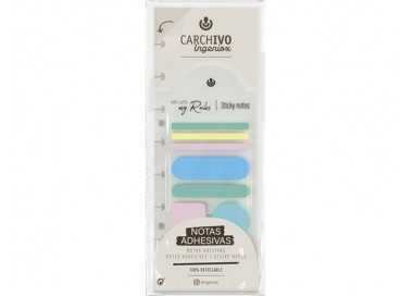 Bloc de notas adhesivas carchivo ingeniox irregular colores pastel