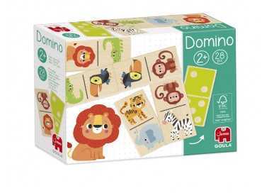 Juego goula jumbo domino madera selva 28 piezas