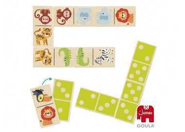 Juego goula jumbo domino madera selva 28 piezas Juego goula jumbo domino madera selva 28 piezas