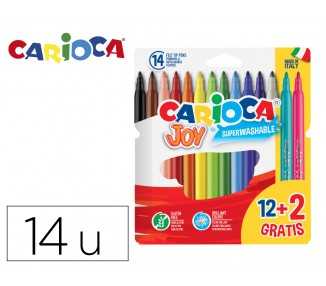 Rotulador carioca joy estuche de 12 unidades colores surtidos + 2 gratis