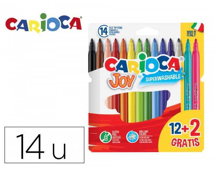 Rotulador carioca joy estuche de 12 unidades colores surtidos + 2 gratis