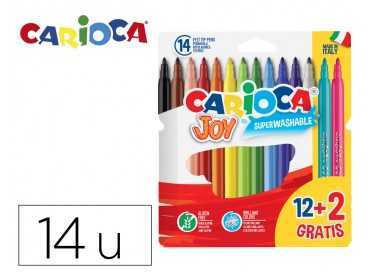 Rotulador carioca joy estuche de 12 unidades colores surtidos + 2 gratis