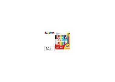Rotulador carioca joy estuche de 12 unidades colores surtidos + 2 gratis
