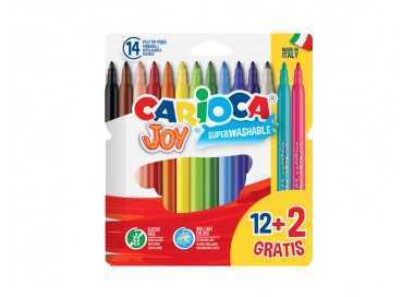 Rotulador carioca joy estuche de 12 unidades colores surtidos + 2 gratis