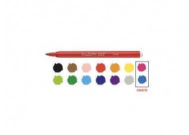 Rotulador carioca joy estuche de 12 unidades colores surtidos + 2 gratis