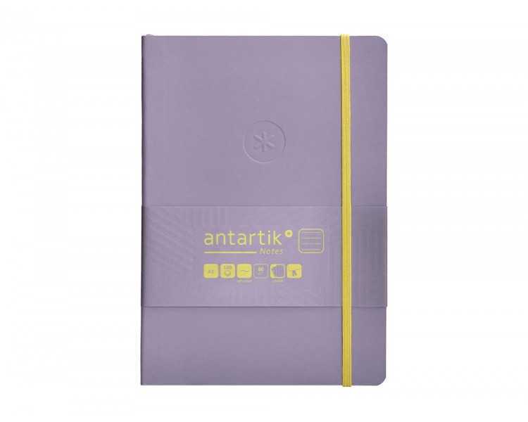 Cuaderno con gomilla antartik notes tapa blanda a5 hojas rayas morado y amarillo 80 hojas 80 gr fsc