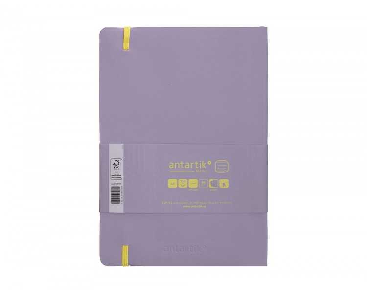 Cuaderno con gomilla antartik notes tapa blanda a5 hojas rayas morado y amarillo 80 hojas 80 gr fsc